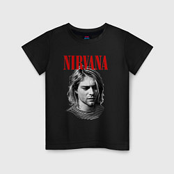 Футболка хлопковая детская Nirvana kurt donald cobain, цвет: черный