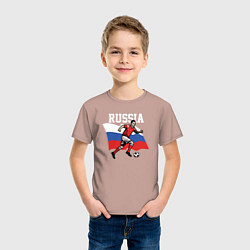 Футболка хлопковая детская Футболист России, цвет: пыльно-розовый — фото 2