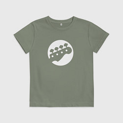 Футболка хлопковая детская Голова бас-гитары, цвет: авокадо