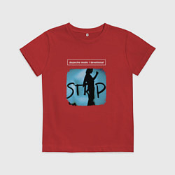 Футболка хлопковая детская Depeche Mode - Devotional stripped, цвет: красный