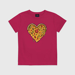 Футболка хлопковая детская Pizza heart, цвет: маджента