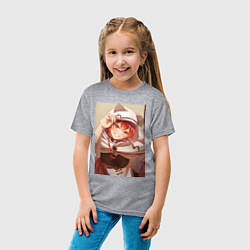 Футболка хлопковая детская Реинкарнация безработного Эрис Бореас Грейрат кошк, цвет: меланж — фото 2