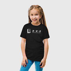 Футболка хлопковая детская Zenless zone zero логотип, цвет: черный — фото 2