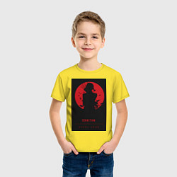 Футболка хлопковая детская Тёмный дворецкий Себастьян Михаэлис боец, цвет: желтый — фото 2