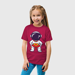 Футболка хлопковая детская Super spaceman, цвет: маджента — фото 2