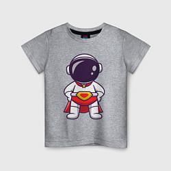 Футболка хлопковая детская Super spaceman, цвет: меланж