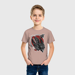 Футболка хлопковая детская Suzuki hayabusa, цвет: пыльно-розовый — фото 2