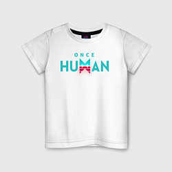 Футболка хлопковая детская Once human logo, цвет: белый