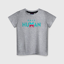 Футболка хлопковая детская Once human logo, цвет: меланж