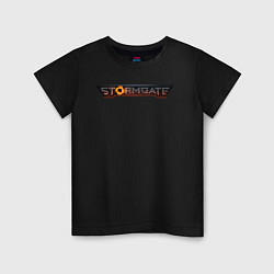 Футболка хлопковая детская Stormgate logo, цвет: черный