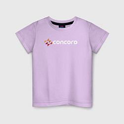 Футболка хлопковая детская Concord logo game, цвет: лаванда