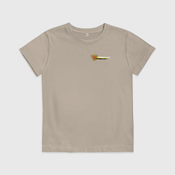 Футболка хлопковая детская Герб и флаг российской империи для патриотов, цвет: миндальный