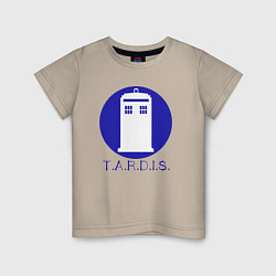 Футболка хлопковая детская Blue tardis, цвет: миндальный