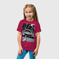 Футболка хлопковая детская Авто jdm, цвет: маджента — фото 2