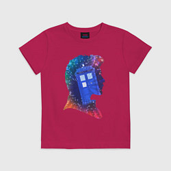 Футболка хлопковая детская Tardis and doctor, цвет: маджента