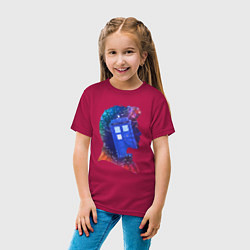 Футболка хлопковая детская Tardis and doctor, цвет: маджента — фото 2