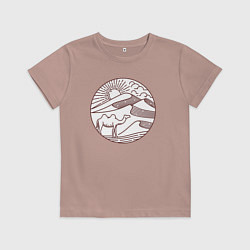 Футболка хлопковая детская Верблюд в пустыне, цвет: пыльно-розовый