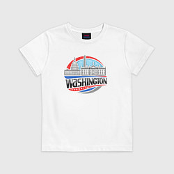 Футболка хлопковая детская USA Washington, цвет: белый