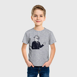 Футболка хлопковая детская Человек скворечник, цвет: меланж — фото 2