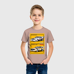 Футболка хлопковая детская Audi гоночные, цвет: пыльно-розовый — фото 2