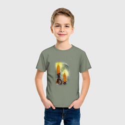 Футболка хлопковая детская Две свечи на подсвечнике, цвет: авокадо — фото 2