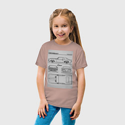 Футболка хлопковая детская Chevrolet Camaro, цвет: пыльно-розовый — фото 2
