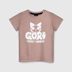 Футболка хлопковая детская Goro cuddly carnage logo, цвет: пыльно-розовый