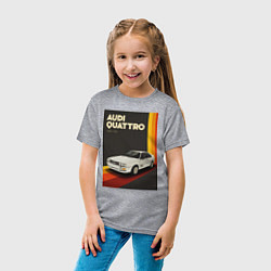 Футболка хлопковая детская Audi Quattro автомобиль, цвет: меланж — фото 2