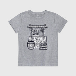 Футболка хлопковая детская Рыбная лавка, цвет: меланж