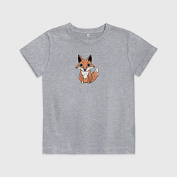 Футболка хлопковая детская Упоротая лиса, цвет: меланж