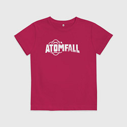 Футболка хлопковая детская Atomfall logo, цвет: маджента