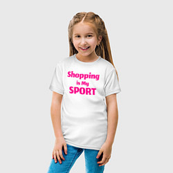 Футболка хлопковая детская Шоппинг - мой спорт, цвет: белый — фото 2