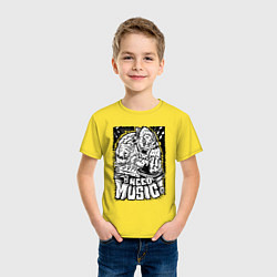 Футболка хлопковая детская Мне нужна музыка, цвет: желтый — фото 2