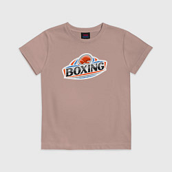 Футболка хлопковая детская Boxing team, цвет: пыльно-розовый