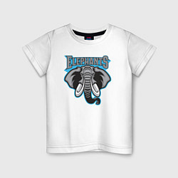 Футболка хлопковая детская Elephants team, цвет: белый