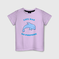 Футболка хлопковая детская Life has no porpoise, цвет: лаванда