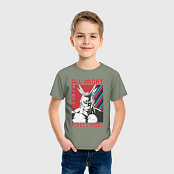 Футболка хлопковая детская Моя геройская академия All Might pease symbol, цвет: авокадо — фото 2