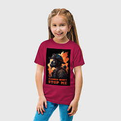 Футболка хлопковая детская Пламя не остановит меня, цвет: маджента — фото 2