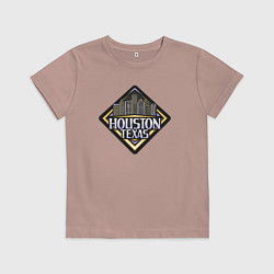 Футболка хлопковая детская Houston Texas, цвет: пыльно-розовый