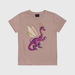 Футболка хлопковая детская HOMM3 Faerie Dragon, цвет: пыльно-розовый