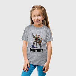 Футболка хлопковая детская Fortnite PVE, цвет: меланж — фото 2