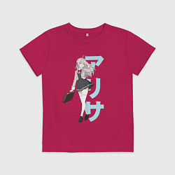 Футболка хлопковая детская Алиса Михайловна - Аля иногда кокетничает со мной, цвет: маджента