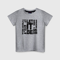 Футболка хлопковая детская Let It Be, цвет: меланж