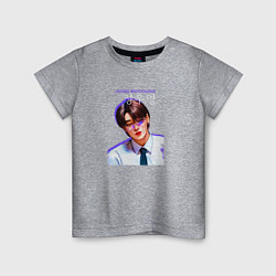 Футболка хлопковая детская Jeong Wooyoung Ateez, цвет: меланж