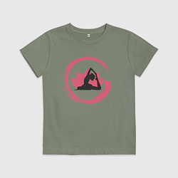 Футболка хлопковая детская Lotus yoga, цвет: авокадо