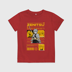Футболка хлопковая детская Зеницу Клинок рассекающий демонов стиль, цвет: красный