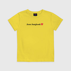 Футболка хлопковая детская BTS Jeon Jung-kook, цвет: желтый