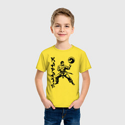 Футболка хлопковая детская Karate fighter, цвет: желтый — фото 2