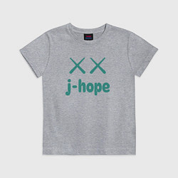 Футболка хлопковая детская BTS jhope, цвет: меланж