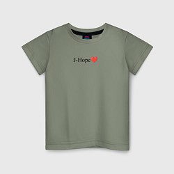 Футболка хлопковая детская BTS - J-hope, цвет: авокадо